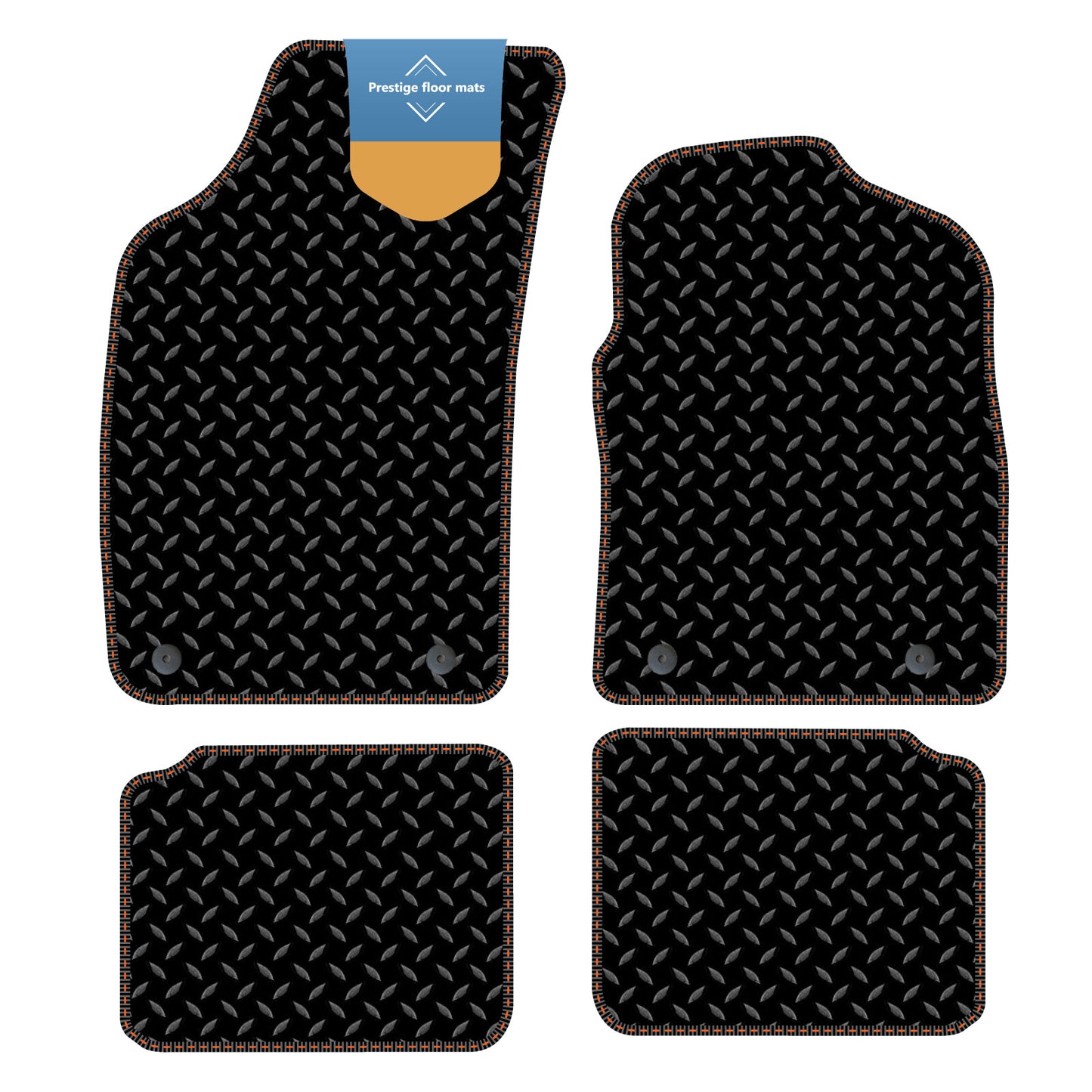 Fits Fiat 500 Hybrid 2020 on Black 3mm Rubber with Coloured Stitch Edge