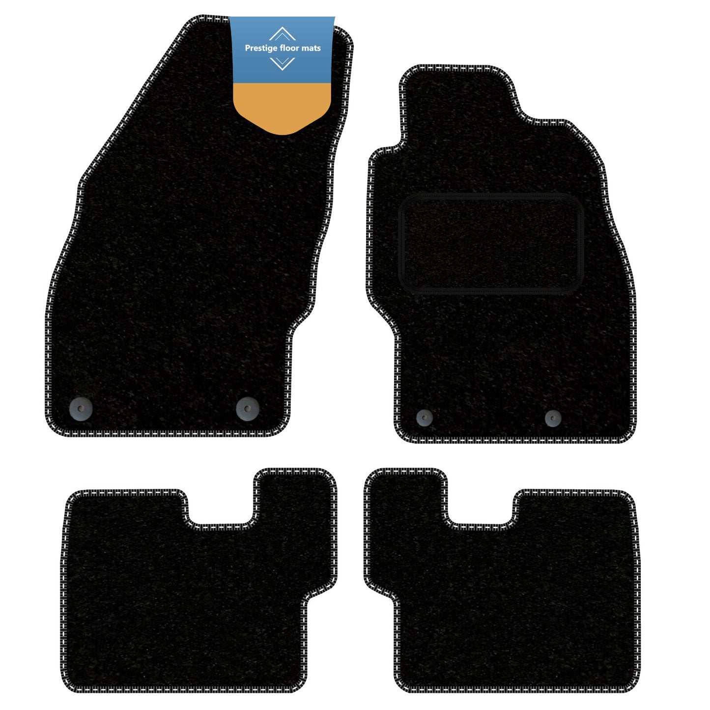Fits Vauxhall Corsa D 2007-2014 Black Carpet with Coloured Stitch Edge
