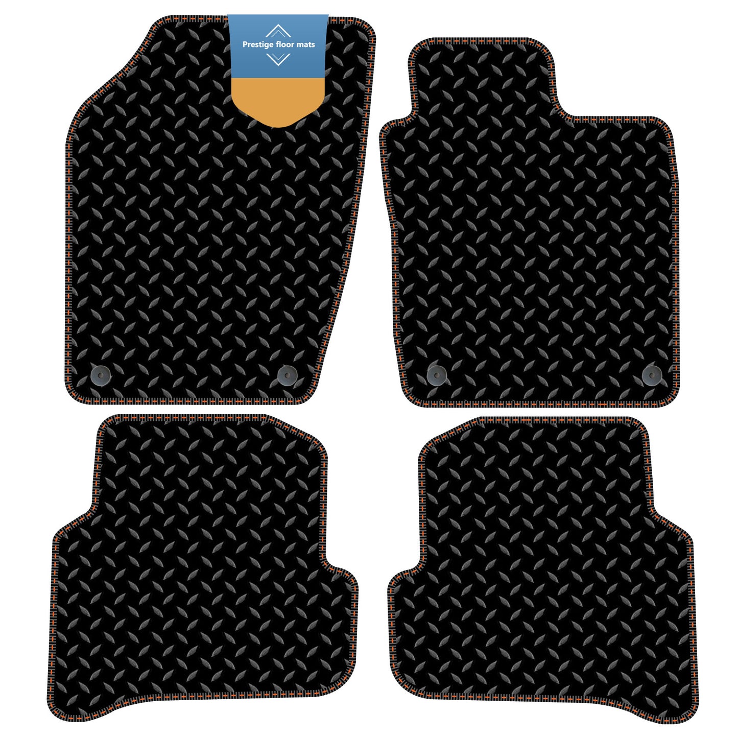 Fits Black Skoda Fabia 2015-2022 3mm Rubber with Coloured Stitch Edge