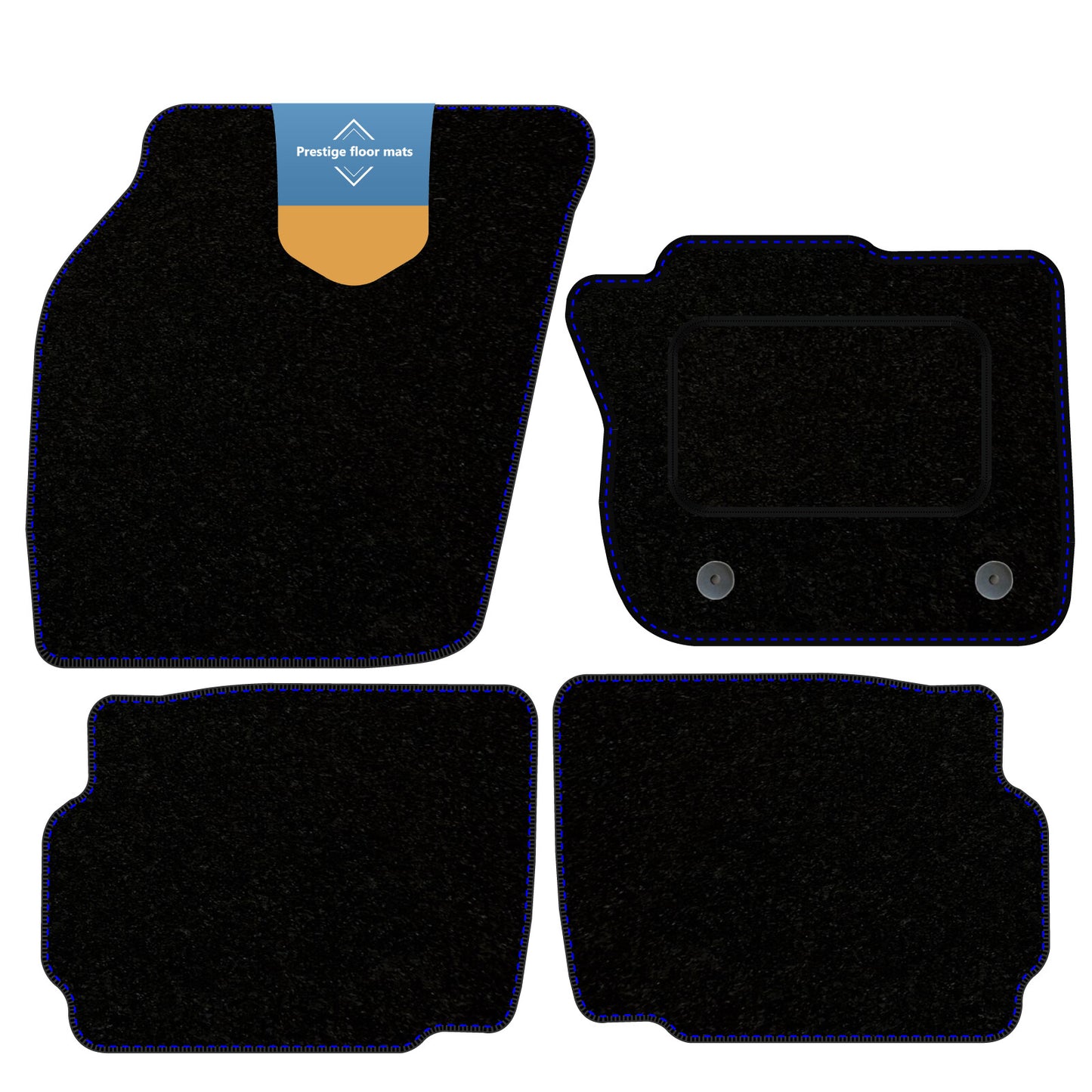 Fits Ford Mondeo MK5 2015-2023 Black Carpet with Coloured Stitch Edge