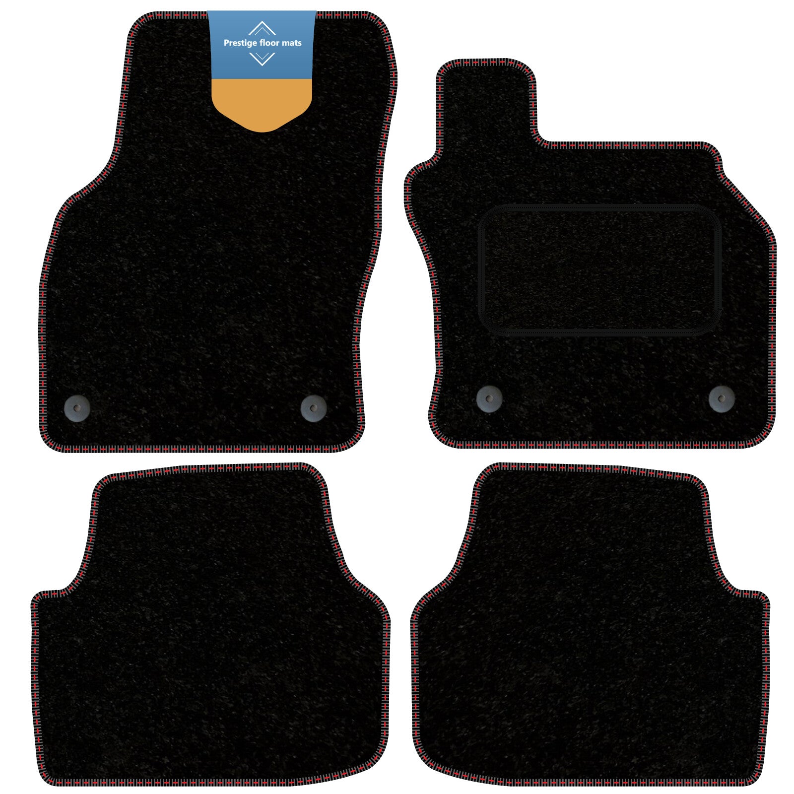 Fits Skoda Octavia 2013-2020 Black Carpet with Coloured Stitch Edge