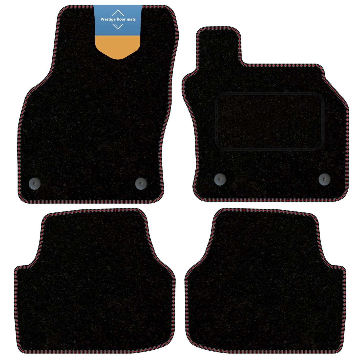 Fits Skoda Octavia 2013-2020 Black Carpet with Coloured Stitch Edge