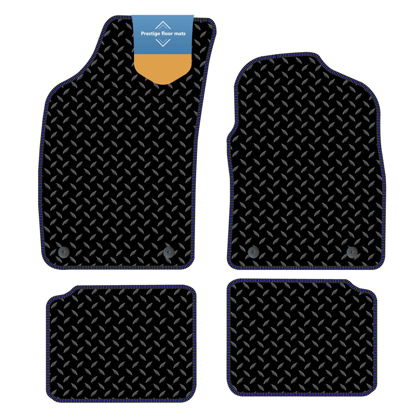 Fits Fiat 500 Hybrid 2020 on Black 3mm Rubber with Coloured Stitch Edge