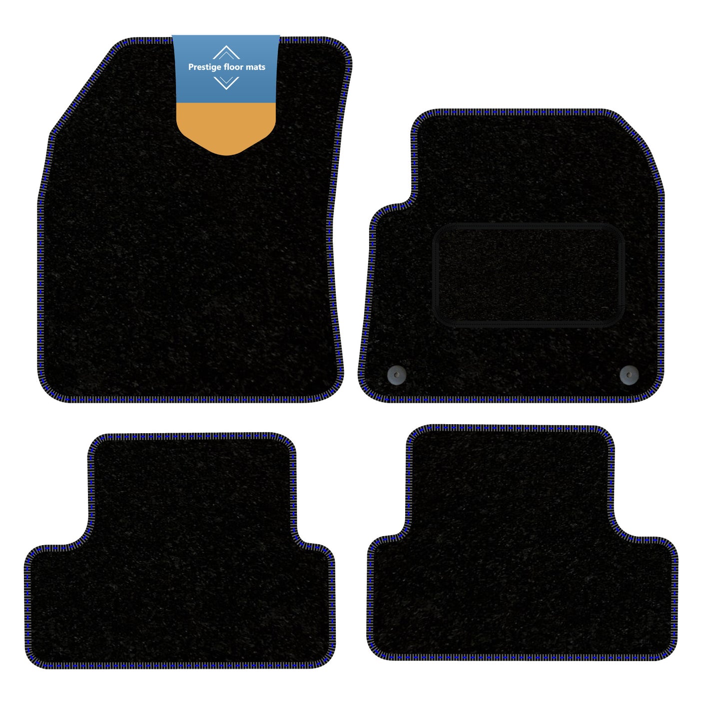 Fits Vauxhall Grandland X 2017 On Black Carpet with Coloured Stitch Edge