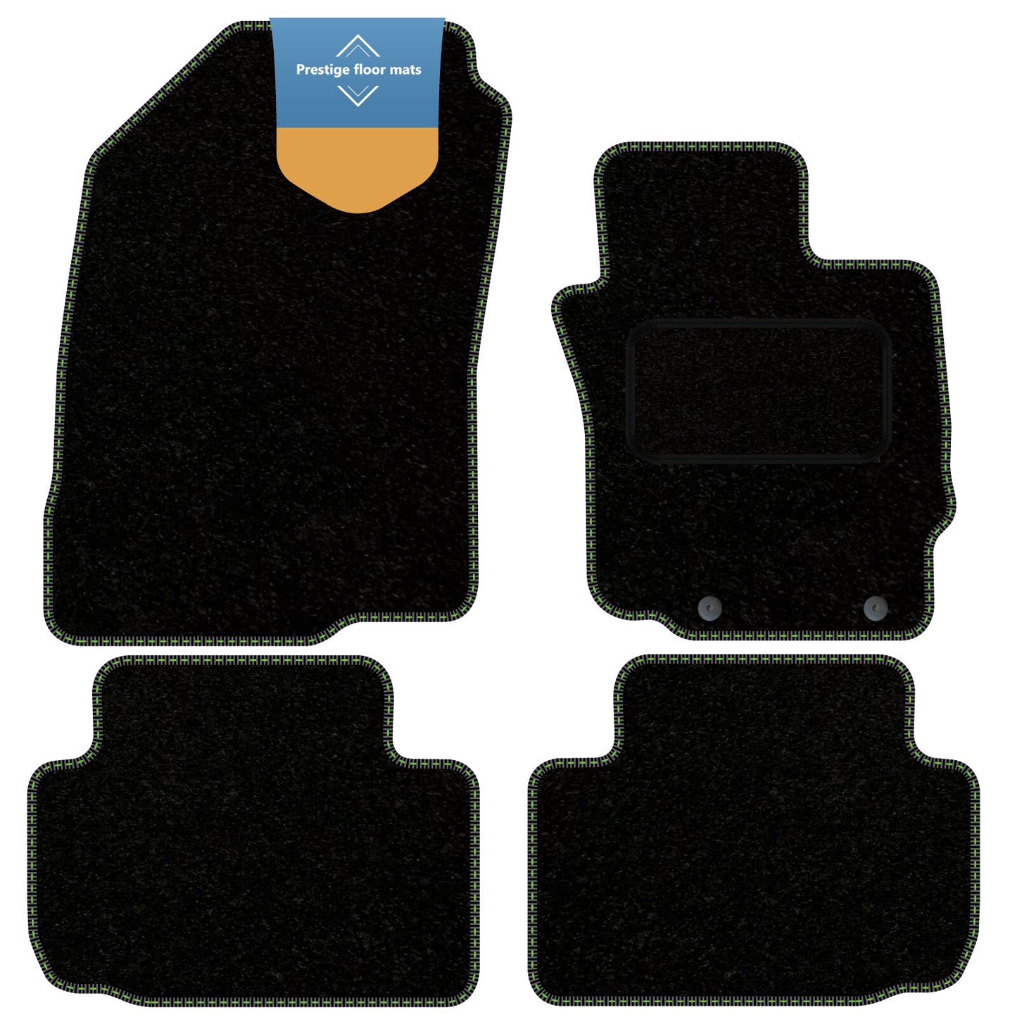 Fits Mitsubishi Eclipse Cross Auto 2018- Black Carpet with Coloured Stitch Edge