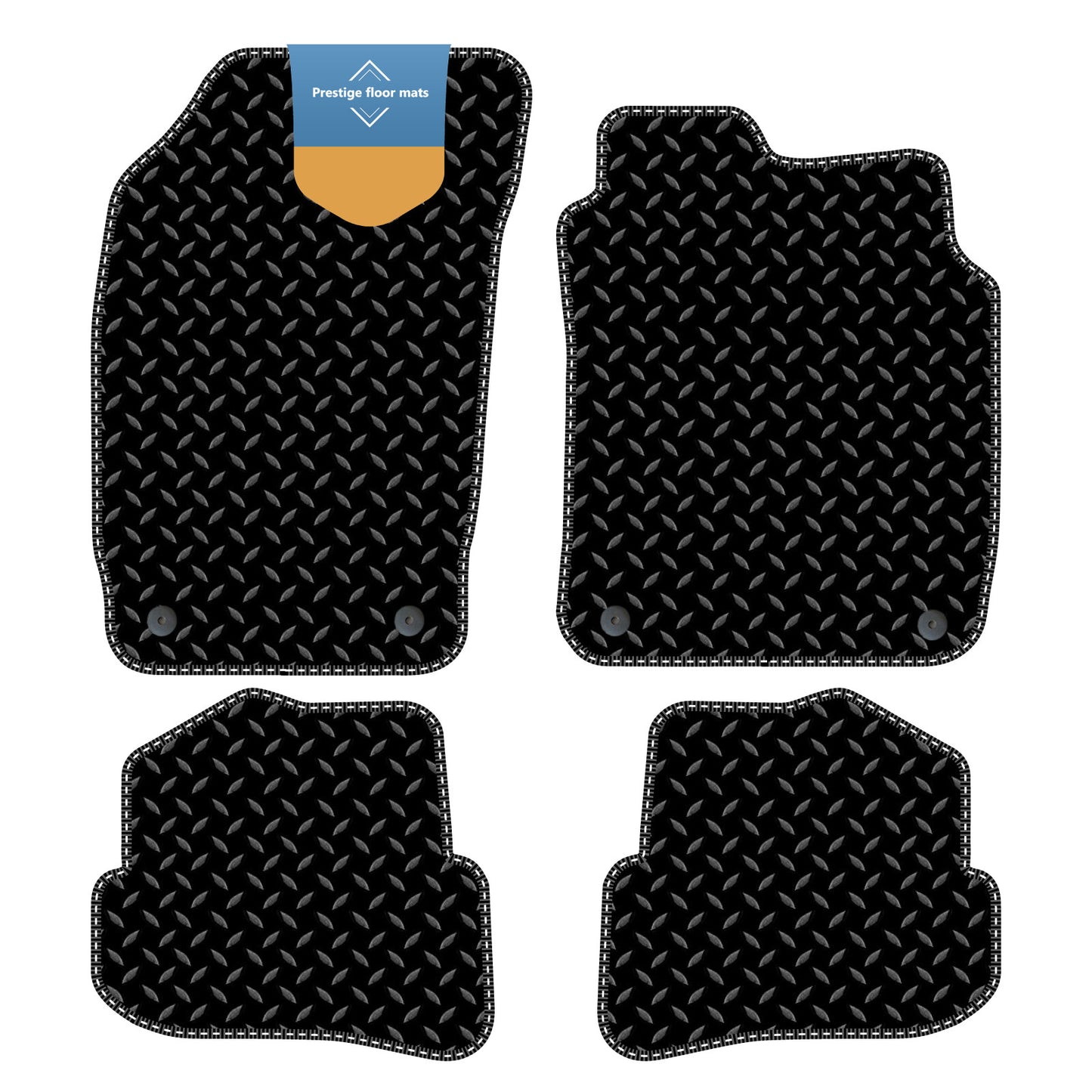 Fits Audi A1 2010-2018 Black 3mm Rubber with Coloured Stitch Edge