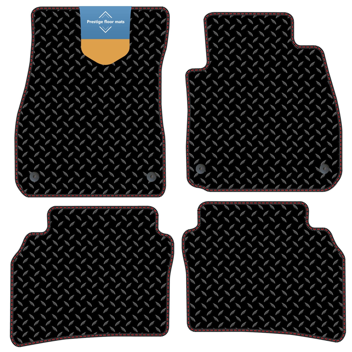 Fits Vauxhall Insignia 2017 On Black 3mm Rubber with Coloured Stitch Edge