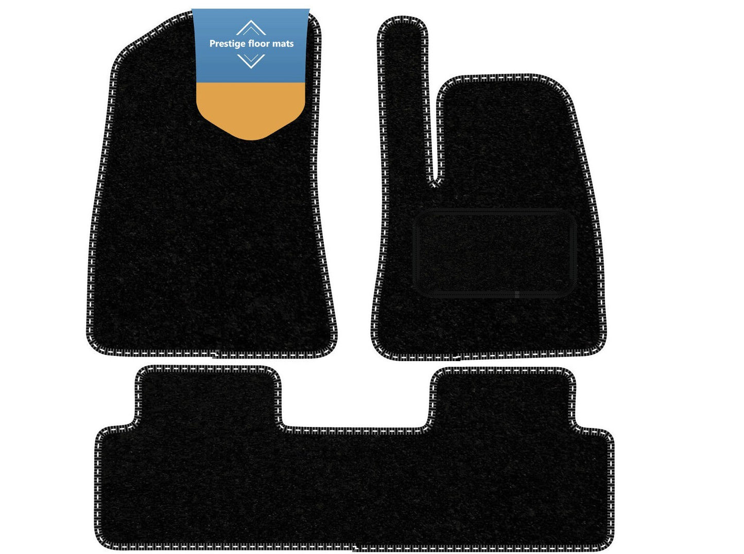 Fits Tesla Model 3 2017-2020 Black Carpet with Coloured Stitch Edge