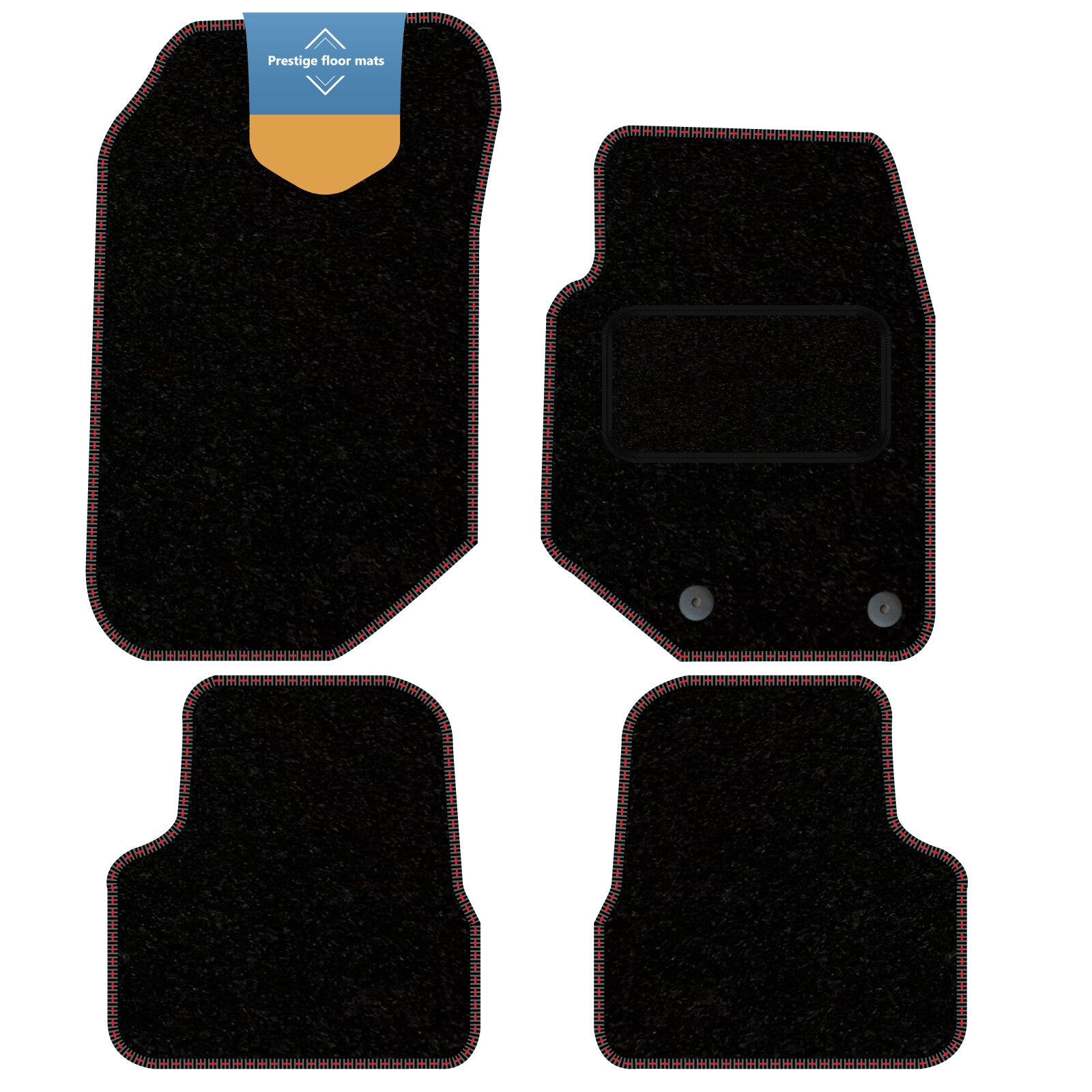 Fits Vauxhall Mokka 2021 On Black Carpet with Coloured Stitch Edge