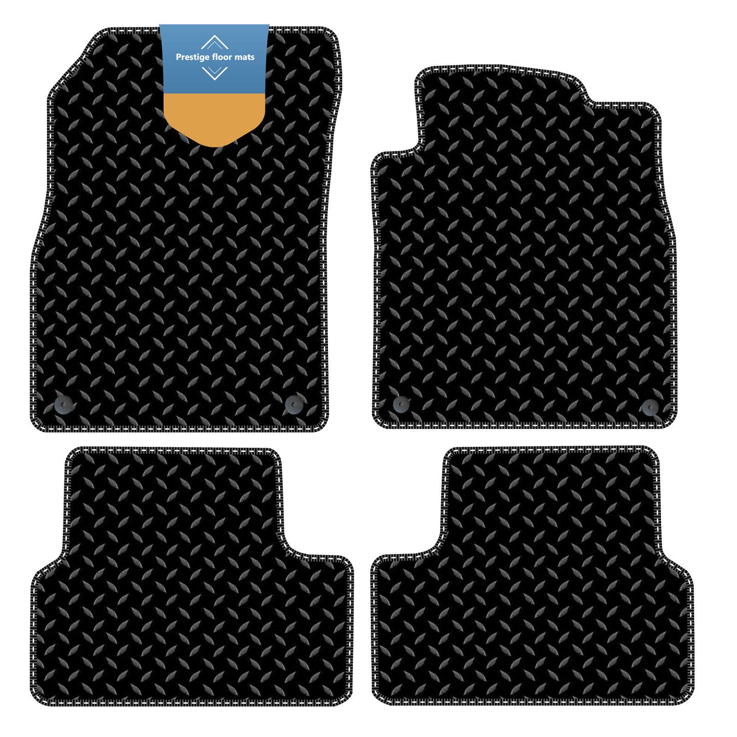 Fits Vauxhall Astra J 2010-2015 Black 3mm Rubber with Coloured Stitch Edge