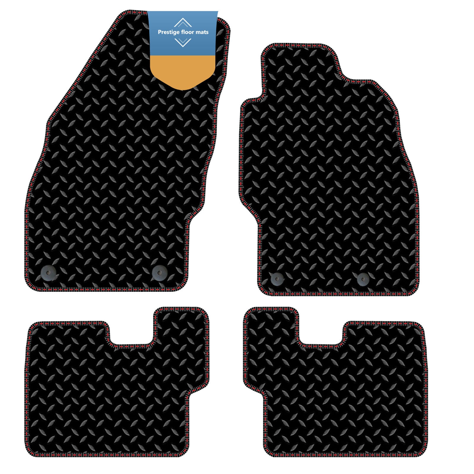 Fits Vauxhall Corsa D 2007-2014 Black 3mm Rubber with Coloured Stitch Edge