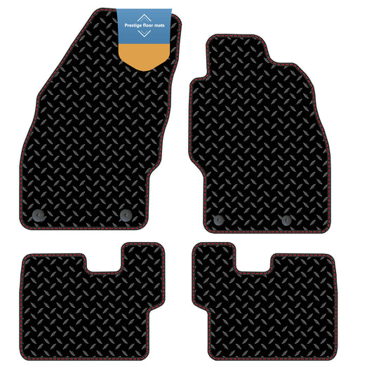 Fits Vauxhall Corsa D 2007-2014 Black 3mm Rubber with Coloured Stitch Edge