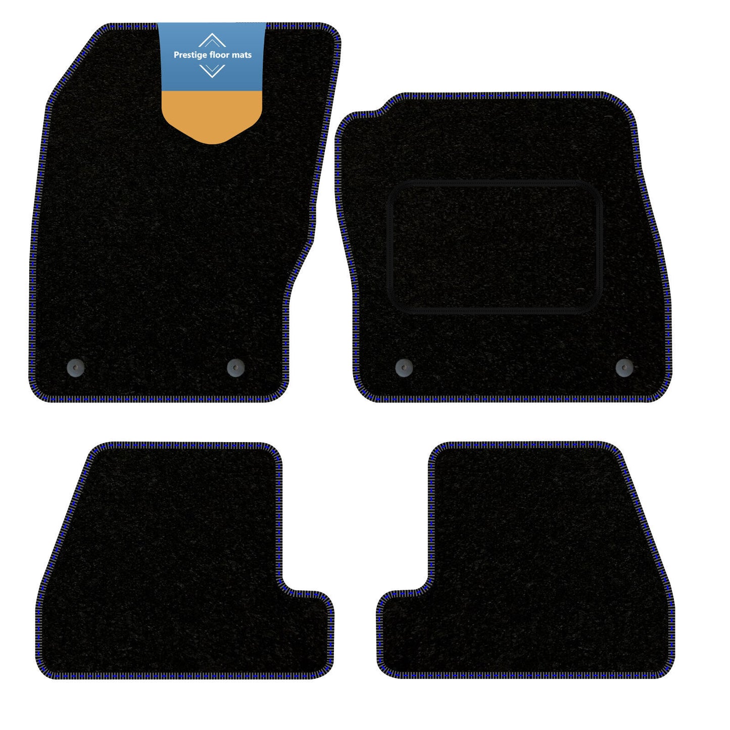 Fits Ford Focus 2015-2018 Black Carpet with Coloured Stitch Edge