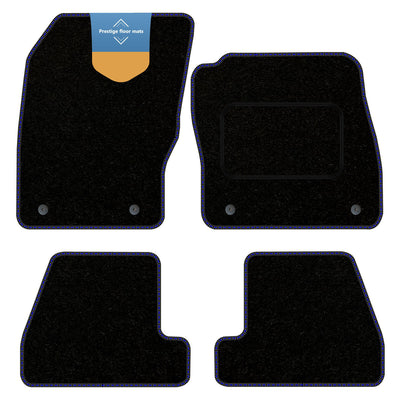 Fits Ford Focus 2015-2018 Black Carpet with Coloured Stitch Edge