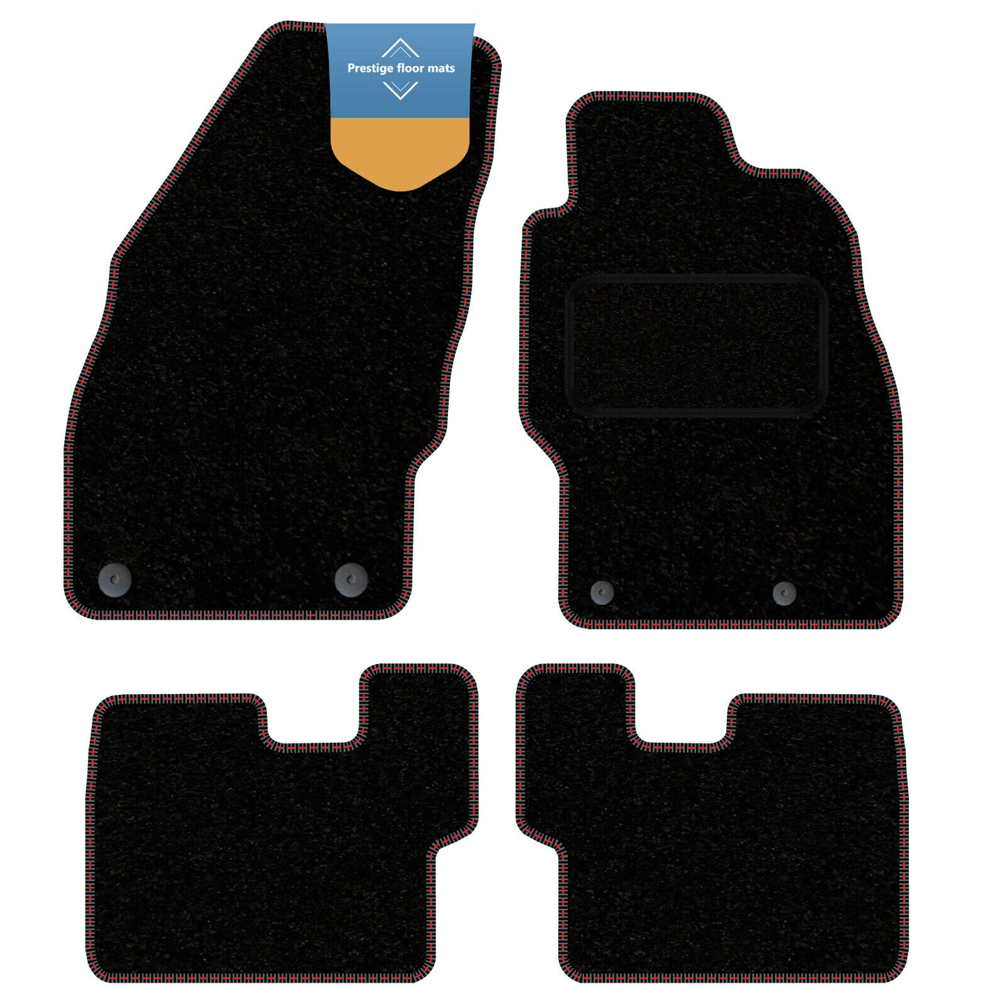 Fits Vauxhall Corsa D 2007-2014  Black Carpet with Coloured Stitch Edge