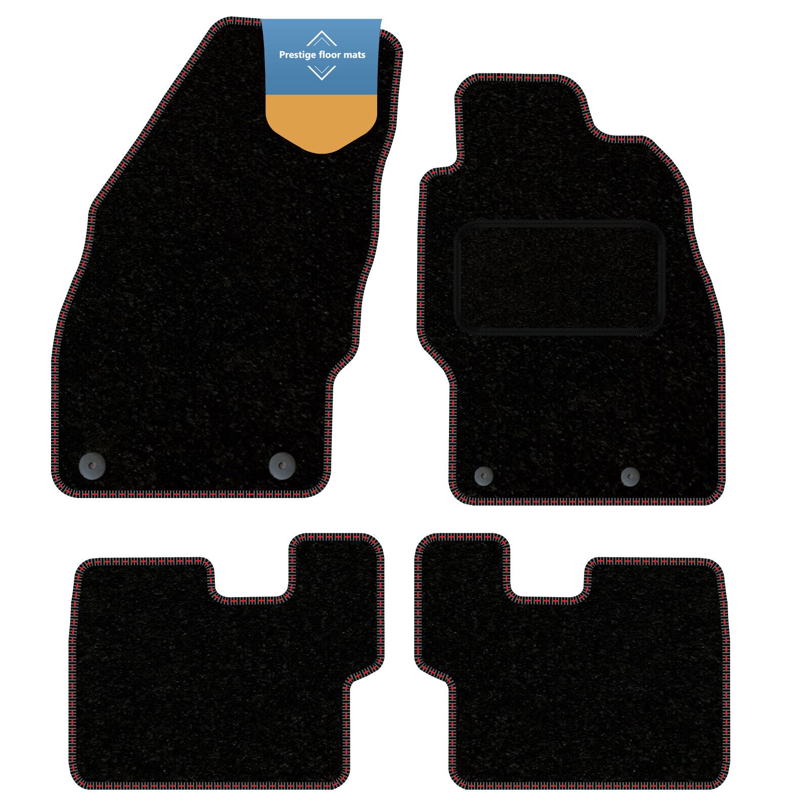 Fits Vauxhall Corsa D 2007-2014  Black Carpet with Coloured Stitch Edge