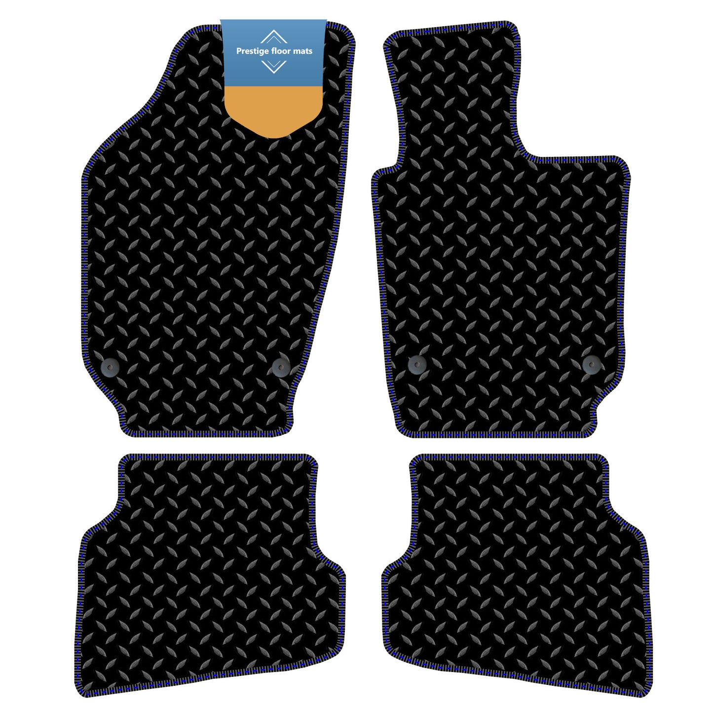 Fits Volkswagen Polo 2009-2018 Black 3mm Rubber with Coloured Stitch Edge