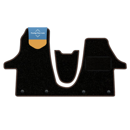 Fits Volkswagen T6-1 2020 on Front Mat Black Carpet with Coloured Stitch Edge