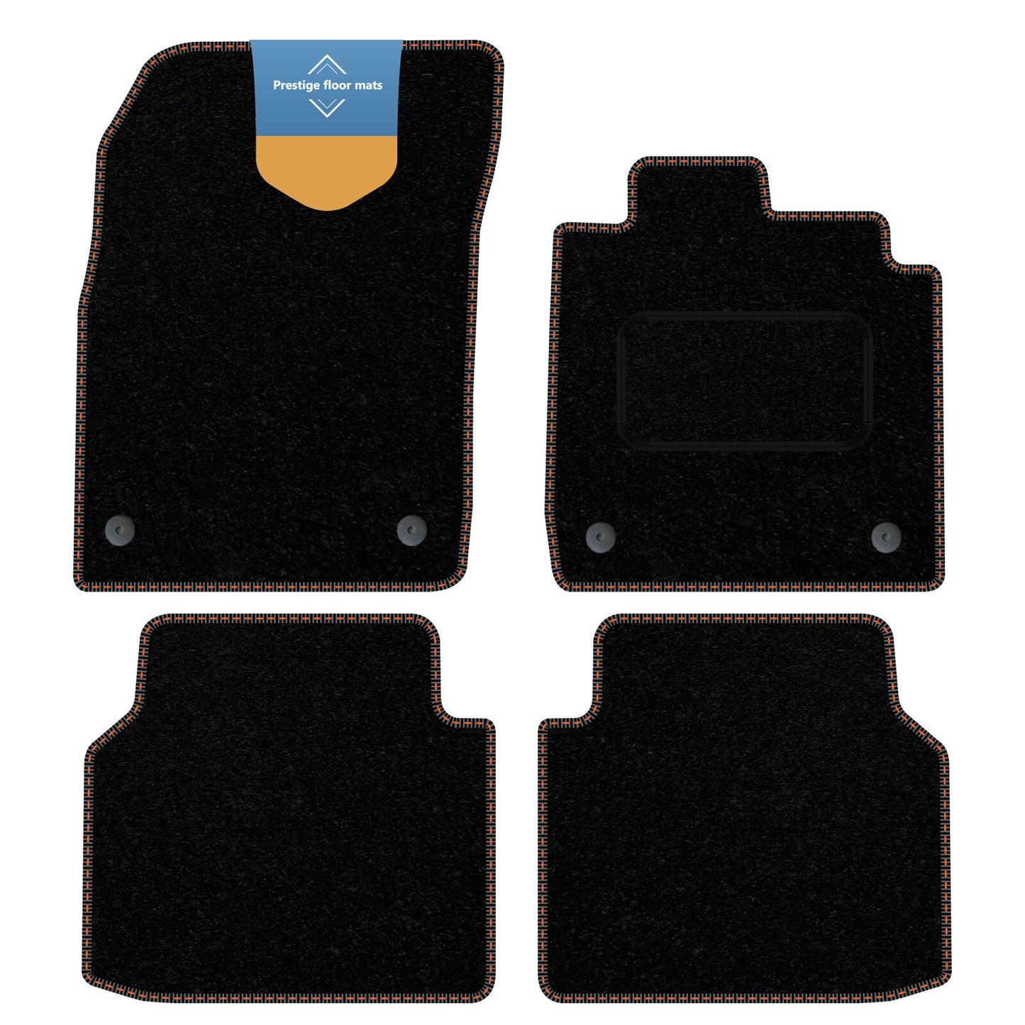 Fits Volkswagen ID.4 2021 on Black Carpet with Coloured Stitch Edge