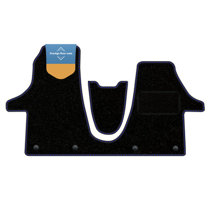 Fits Volkswagen T6-1 2020 on Front Mat Black Carpet with Coloured Stitch Edge