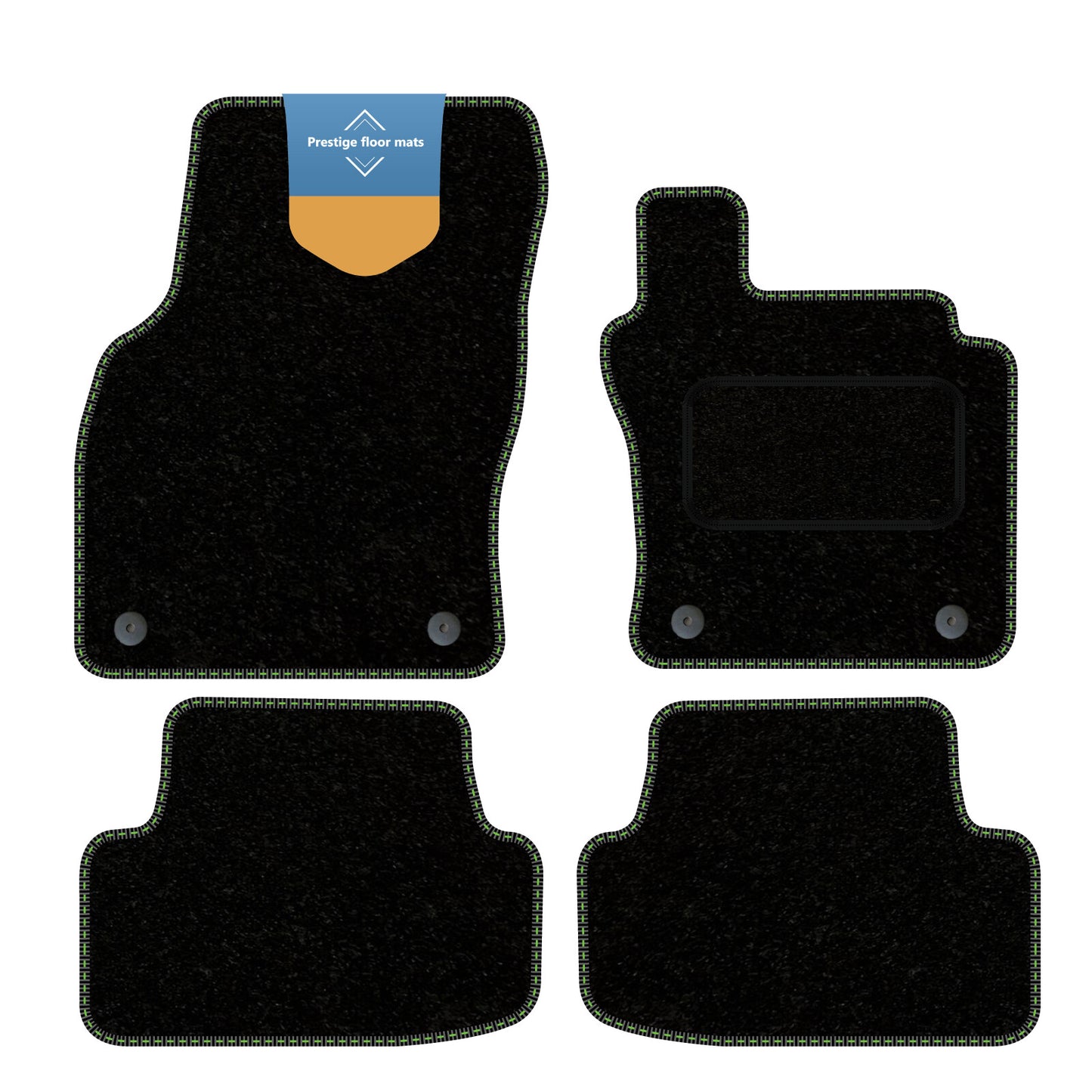 Fits Volkswagen T-Roc 2017 On Black Carpet with Coloured Stitch Edge