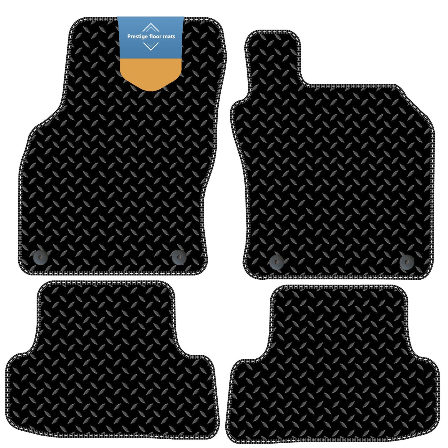 Fits Audi A3 2012-2020 Black 3mm Rubber with Coloured Stitch Edge