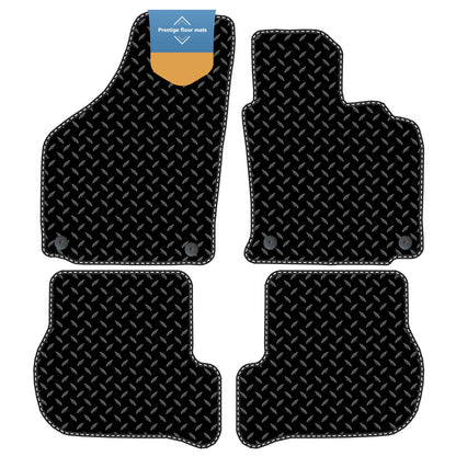 Fits Volkswagen Golf MK5 2007-2008 Black 3mm Rubber with Coloured Stitch Edge