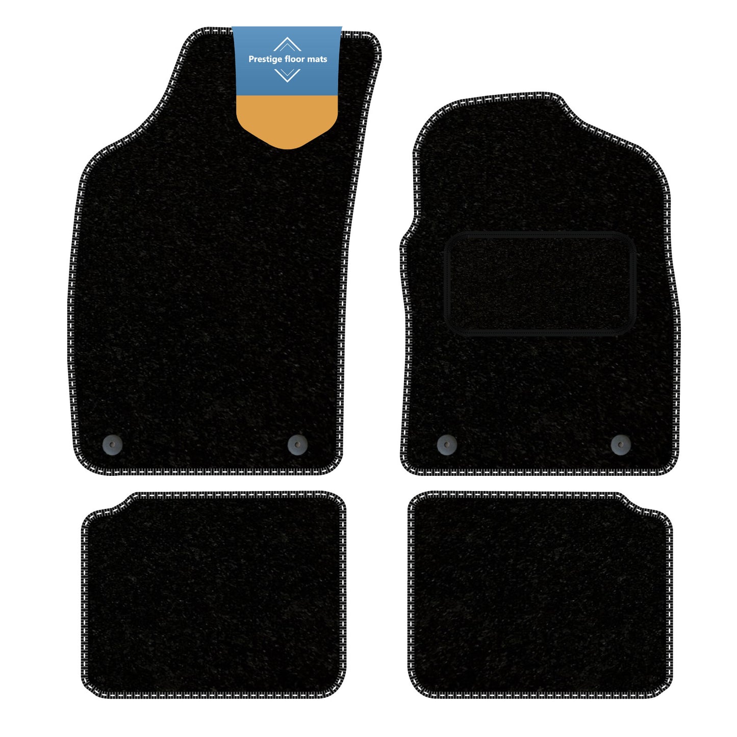 Fits Fiat 500 Hybrid 2020 on Black Carpet with Coloured Stitch Edge