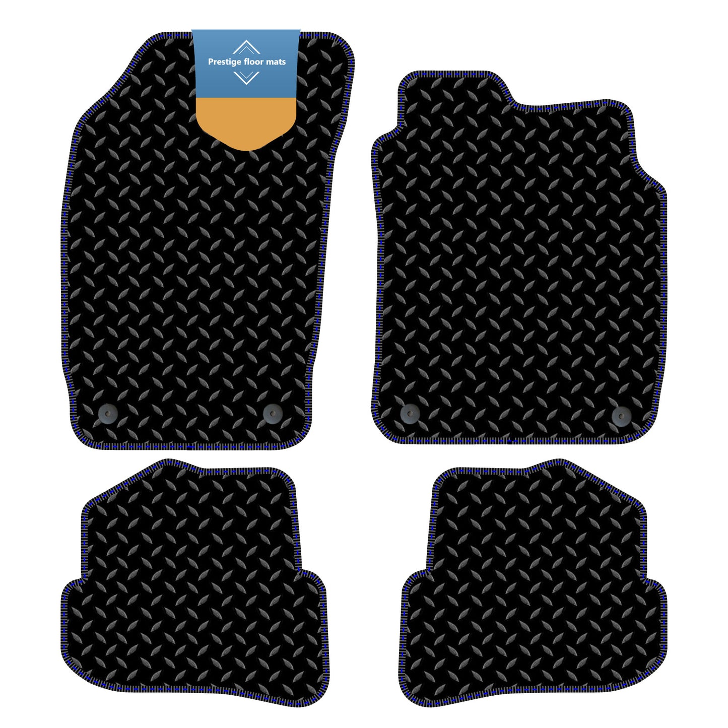 Fits Audi A1 2010-2018 Black 3mm Rubber with Coloured Stitch Edge