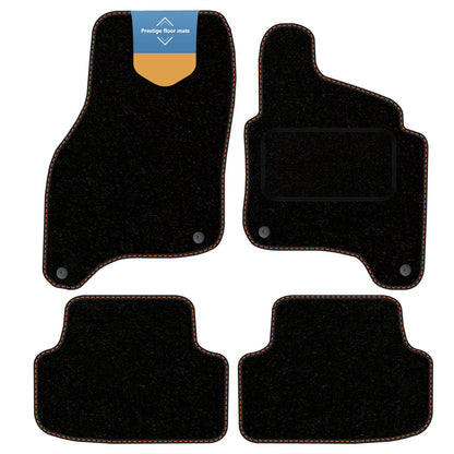 Fits VW E-Golf 2015-2019 Black Carpet with Coloured Stitch Edge
