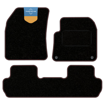 Fits Peugeot 3008 2017 On Black Carpet with Coloured Stitch Edge