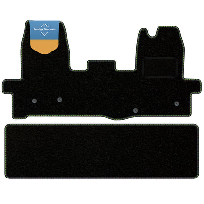 Fits Ford Transit MK8 Crew Cab 2016 on Black Carpet with Coloured Stitch Edge