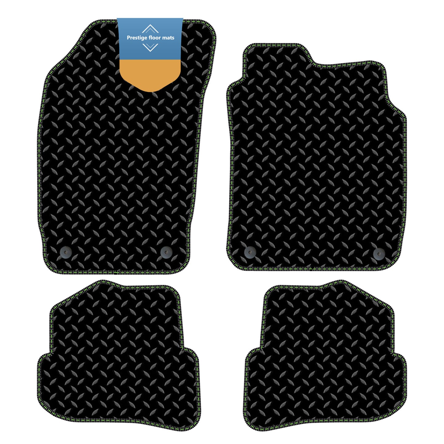 Fits Audi A1 2010-2018 Black 3mm Rubber with Coloured Stitch Edge