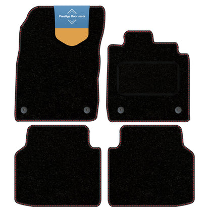 Fits Skoda Enyaq 2021 on Black Carpet with Coloured Stitch Edge