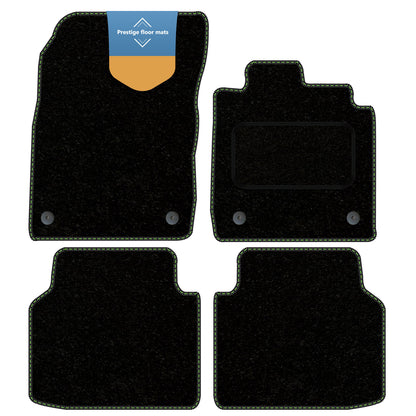 Fits Skoda Enyaq 2021 on Black Carpet with Coloured Stitch Edge
