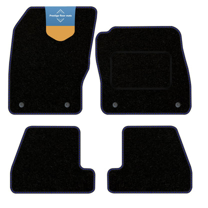Fits |Ford Focus MK3 2015-2018 Black Carpet with Coloured Stitch Edge