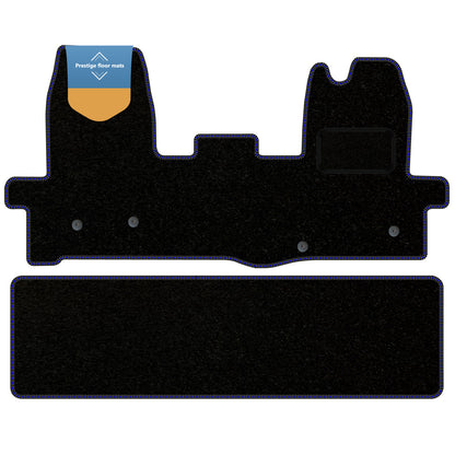 Fits Ford Transit MK8 Crew Cab 2016 on Black Carpet with Coloured Stitch Edge
