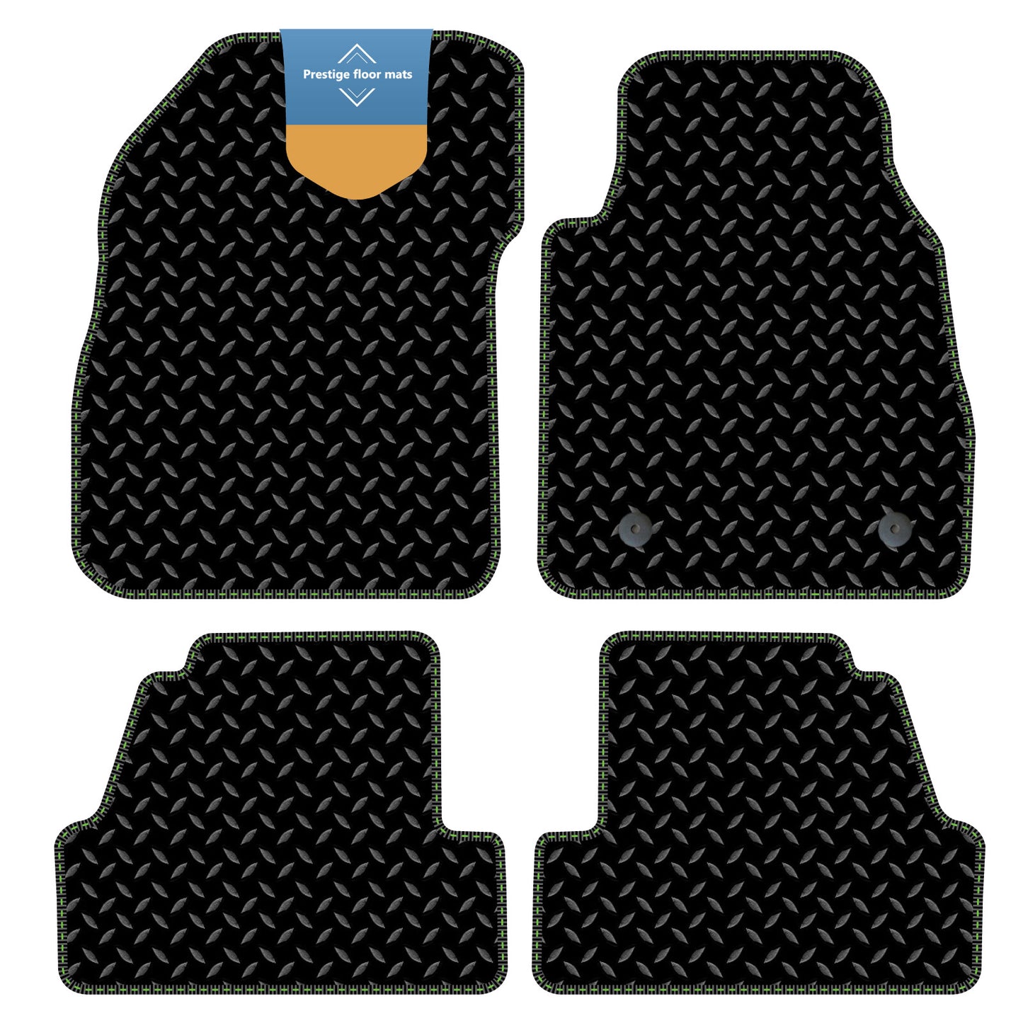 Fits Black Vauxhall Mokka 2012-2020 RHD 3mm Rubber with Coloured Stitch Edge