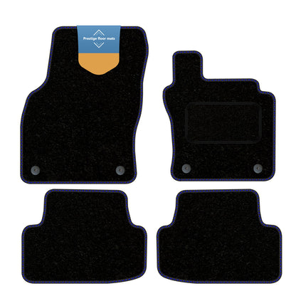 Fits Volkswagen T-Roc 2017 On Black Carpet with Coloured Stitch Edge