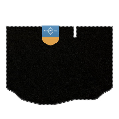 Fits Ford Fiesta MK-8 2017 On Boot Mat Black Carpet with Coloured Stitch Edge