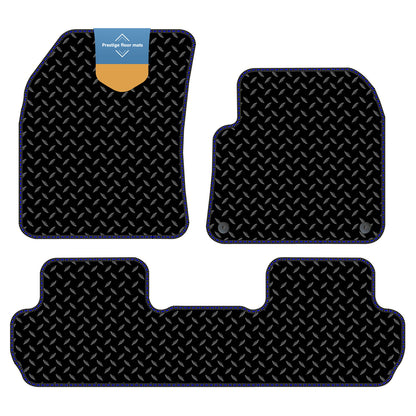 Fits Peugeot 3008 2017 On Black 3mm Rubber with Coloured Stitch Edge