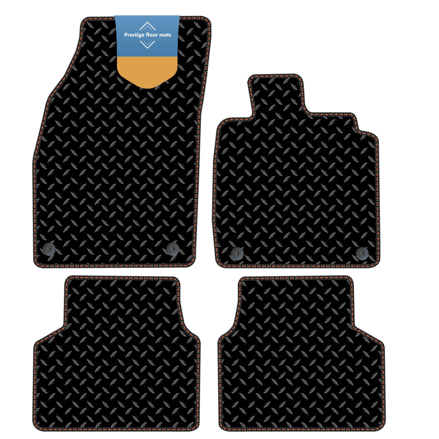 Fits Volkswagen ID.3 2020 on Black 3mm Rubber with Coloured Stitch Edge