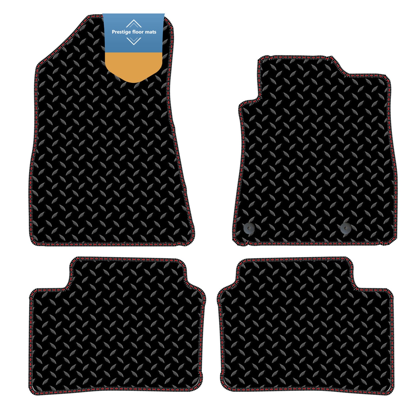 Fits Kia Niro EV Electric 2022 On Black 3mm Rubber with Coloured Stitch Edge