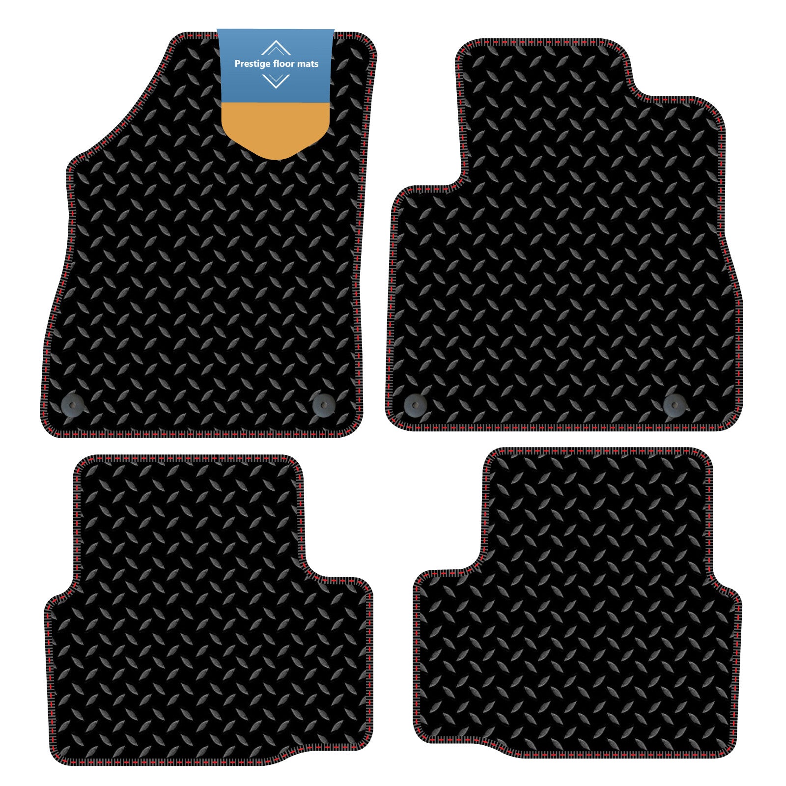 Fits Vauxhall Astra K 2015-2021 Black 3mm Rubber with Coloured Stitch Edge