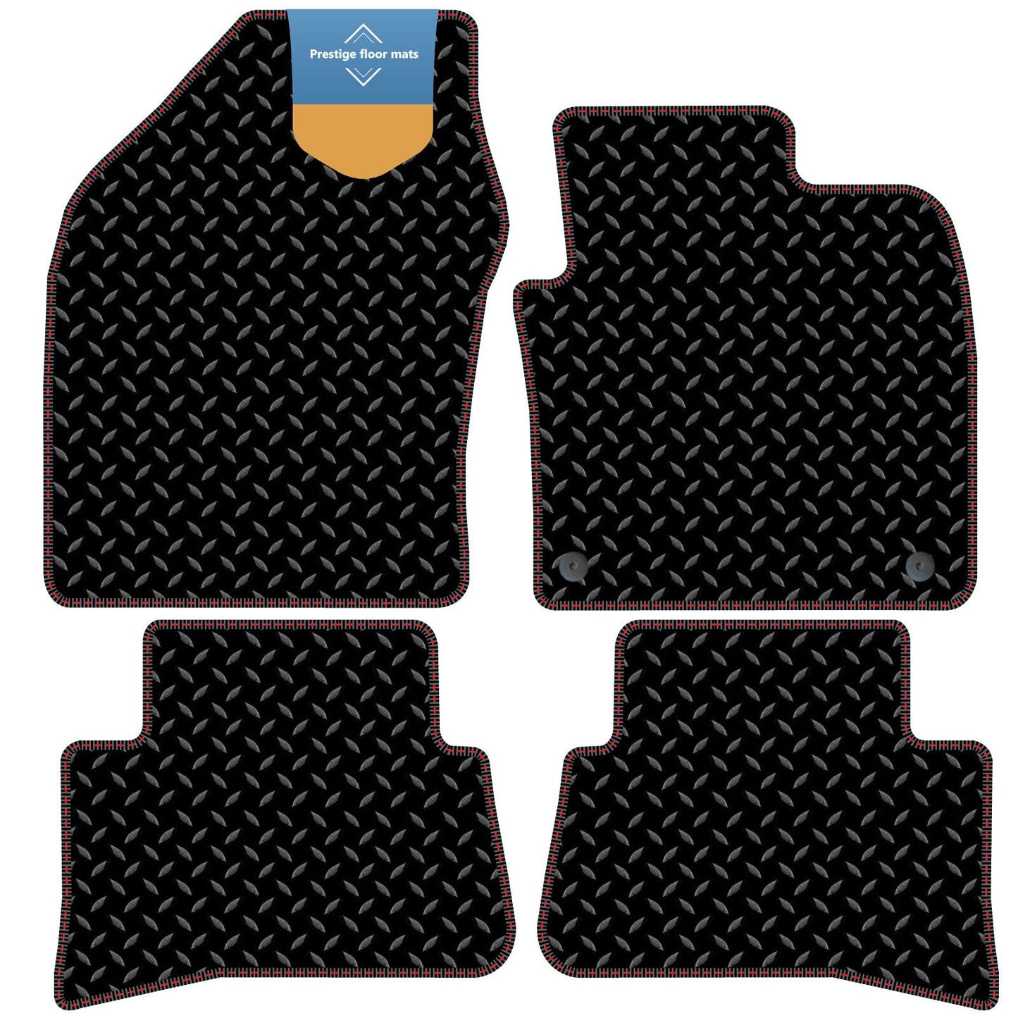 Fits Toyota CH-R CHR 2017 On Black 3mm Rubber with Coloured Stitch Edge