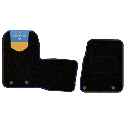 Fits Ford Transit Custom 2019-2023 2Pce Carpet/Rubber with Black/Coloured Stitch