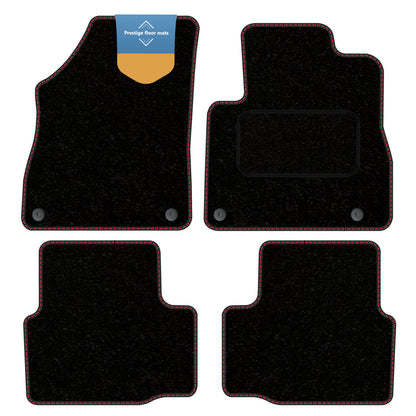 Fits Vauxhall Astra K 2015-2022 Black Carpet with Coloured Stitch Edge