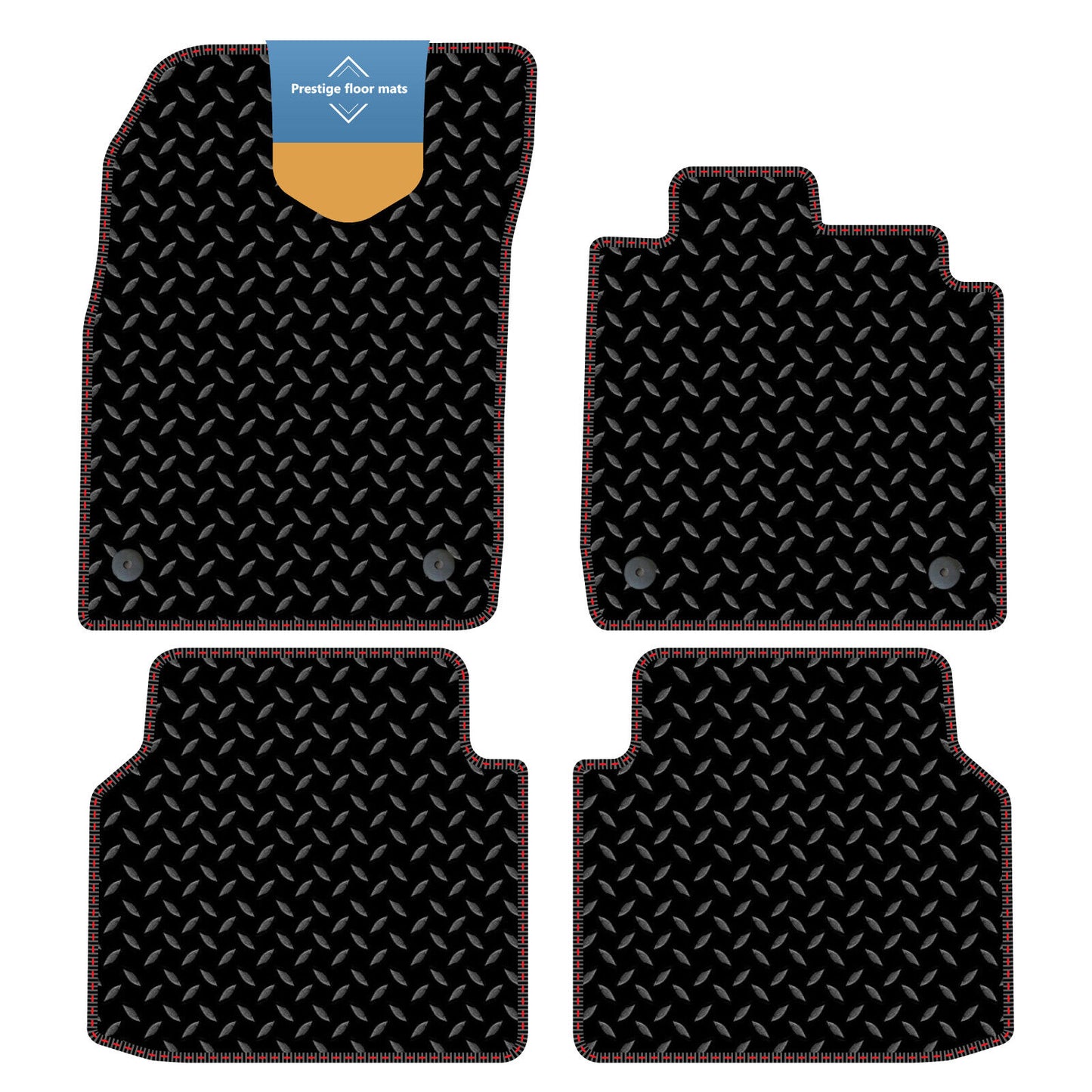 Fits Volkswagen ID.4 2021 on Black 3mm Rubber with Coloured Stitch Edge