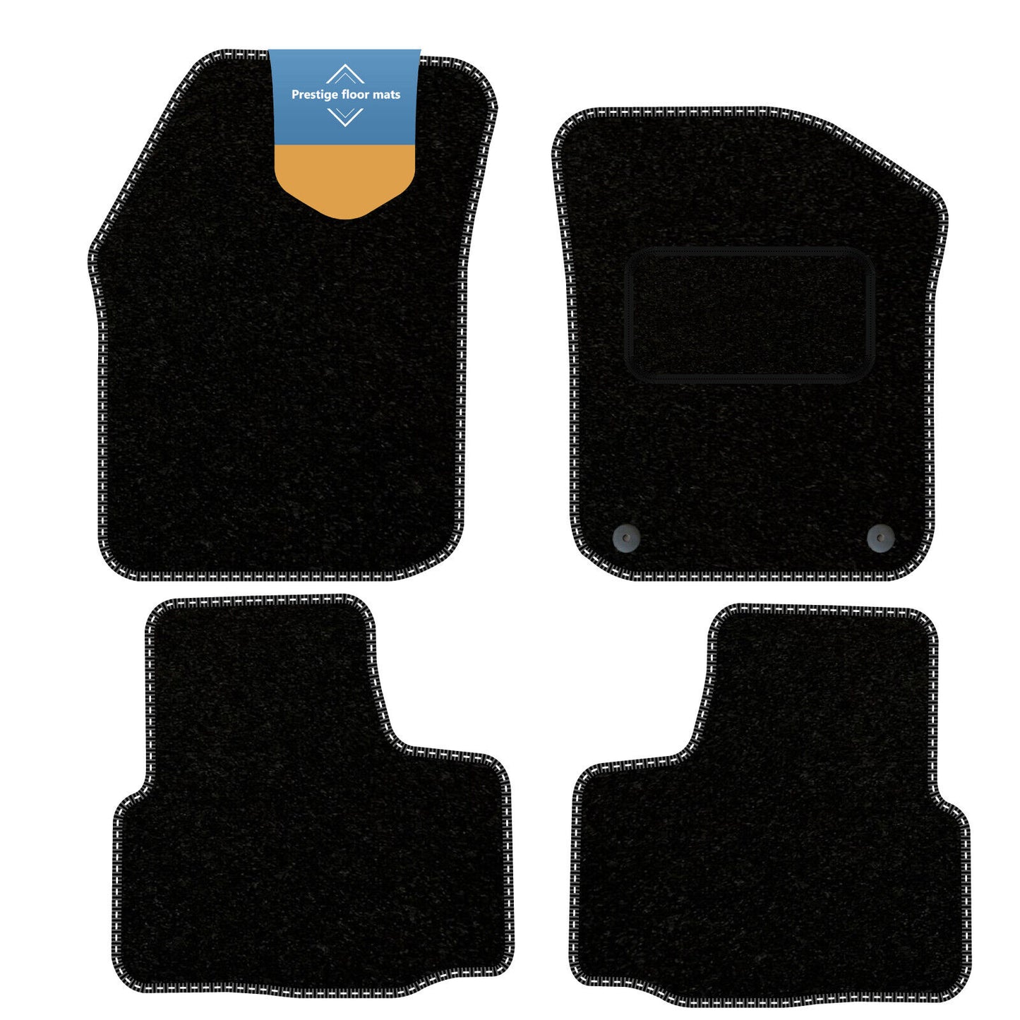 Fits Skoda Citigo 2012 Black Carpet with Coloured Stitch Edge