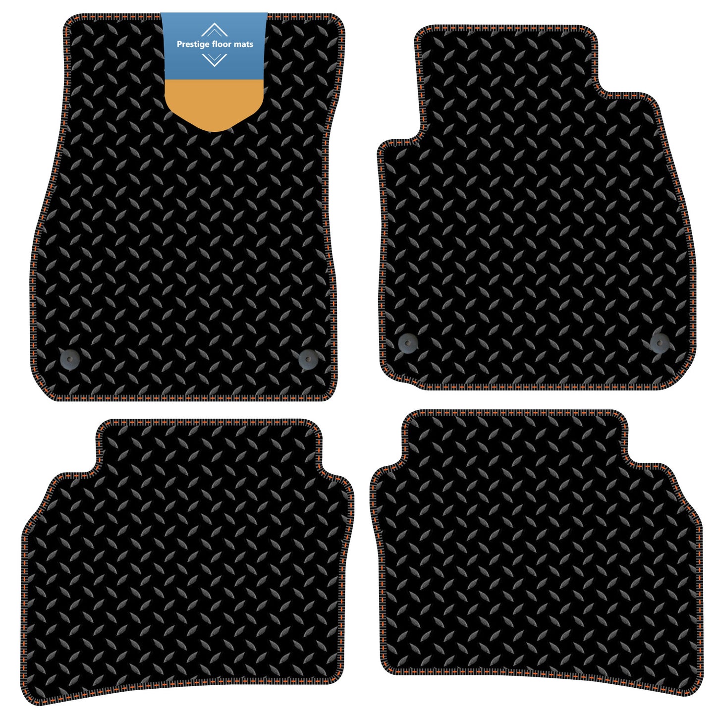 Fits Vauxhall Insignia 2017 On Black 3mm Rubber with Coloured Stitch Edge